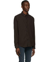 Chemise à manches longues en flanelle marron foncé rag & bone