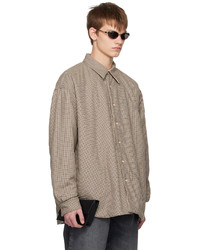 Chemise à manches longues en flanelle marron Acne Studios