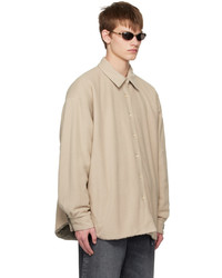 Chemise à manches longues en flanelle marron Acne Studios