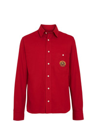 Chemise à manches longues en flanelle rouge Burberry