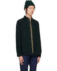 Chemise à manches longues en flanelle vert foncé Norse Projects