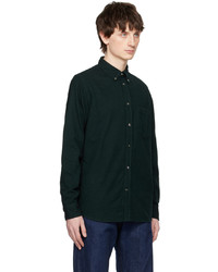 Chemise à manches longues en flanelle vert foncé Norse Projects