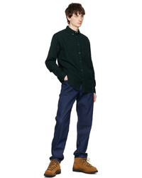 Chemise à manches longues en flanelle vert foncé Norse Projects