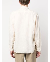 Chemise à manches longues en laine beige Woolrich