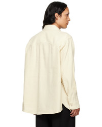 Chemise à manches longues en laine beige Recto