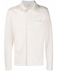 Chemise à manches longues en laine beige Sandro