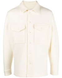 Chemise à manches longues en laine blanche Sandro