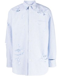 Chemise à manches longues en laine bleu clair Doublet