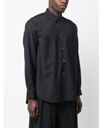 Chemise à manches longues en laine bleu marine Comme Des Garcons SHIRT