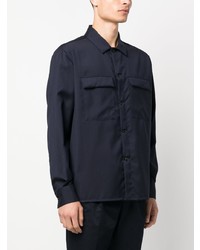 Chemise à manches longues en laine bleu marine Low Brand