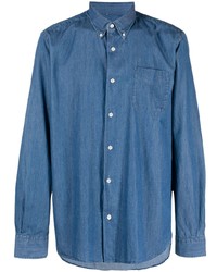 Chemise à manches longues en laine bleue Woolrich