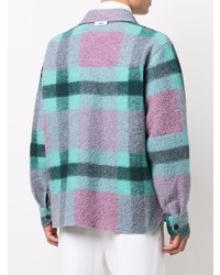 Chemise à manches longues en laine écossaise multicolore MSGM