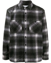 Chemise à manches longues en laine écossaise noire et blanche Carhartt WIP