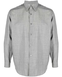 Chemise à manches longues en laine grise Auralee