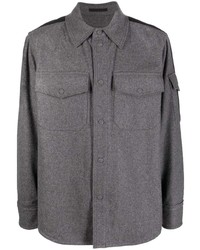 Chemise à manches longues en laine grise Helmut Lang