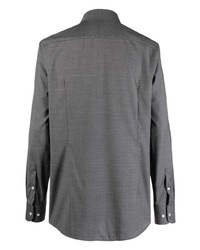 Chemise à manches longues en laine grise BOSS