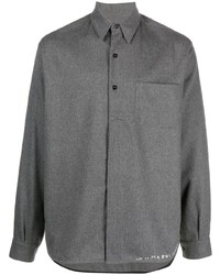 Chemise à manches longues en laine grise Marni