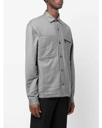 Chemise à manches longues en laine grise Ermenegildo Zegna