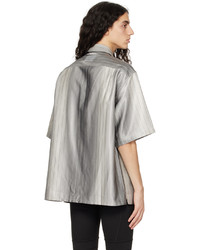 Chemise à manches longues en laine imprimée grise VTMNTS