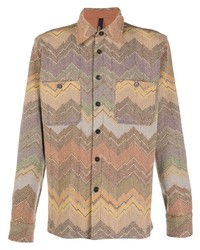 Chemise à manches longues en laine imprimée multicolore Missoni