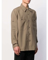 Chemise à manches longues en laine marron clair Marni