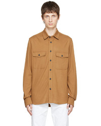 Chemise à manches longues en laine marron clair rag & bone