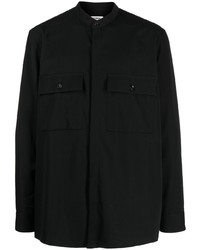 Chemise à manches longues en laine noire Attachment