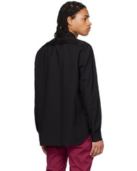 Chemise à manches longues en laine noire Rick Owens