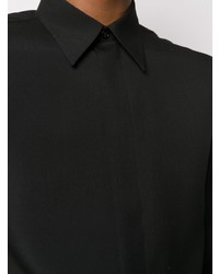 Chemise à manches longues en laine noire Jil Sander