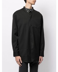 Chemise à manches longues en laine noire Oamc