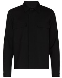 Chemise à manches longues en laine noire Jil Sander