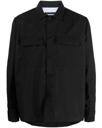 Chemise à manches longues en laine noire Low Brand