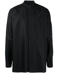 Chemise à manches longues en laine noire Maharishi