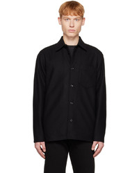 Chemise à manches longues en laine noire Norse Projects