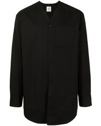 Chemise à manches longues en laine noire Oamc