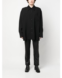 Chemise à manches longues en laine noire MM6 MAISON MARGIELA