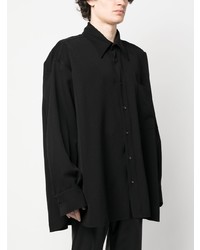 Chemise à manches longues en laine noire MM6 MAISON MARGIELA