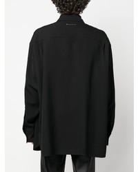 Chemise à manches longues en laine noire MM6 MAISON MARGIELA