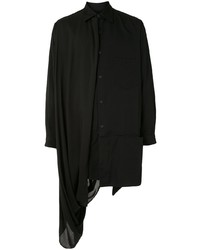 Chemise à manches longues en laine noire Yohji Yamamoto