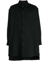 Chemise à manches longues en laine noire Yohji Yamamoto