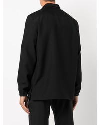 Chemise à manches longues en laine noire Givenchy