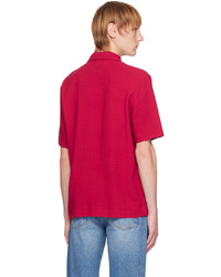 Chemise à manches longues en laine rouge Séfr