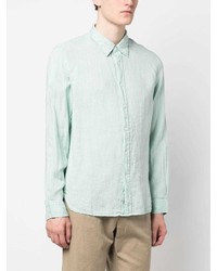 Chemise à manches longues en laine vert menthe Woolrich