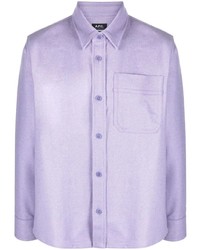 Chemise à manches longues en laine violet clair A.P.C.