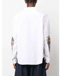 Chemise à manches longues en lin à patchwork blanche VISVIM