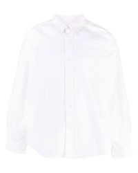 Chemise à manches longues en lin à patchwork blanche VISVIM