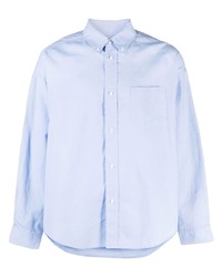 Chemise à manches longues en lin à patchwork bleu clair VISVIM