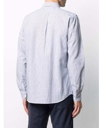 Chemise à manches longues en lin à rayures verticales bleu clair Closed
