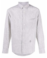 Chemise à manches longues en lin à rayures verticales grise Isabel Marant