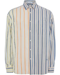Chemise à manches longues en lin à rayures verticales multicolore JW Anderson